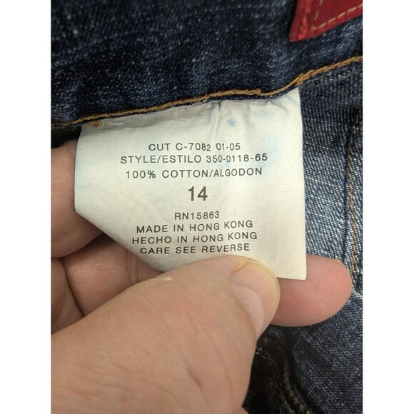 VINTAGE Zena Jeans Shorts Womens 14 Blue Denim Bermuda Cutoff Raw Hem 2000s - Picture 13 of 14